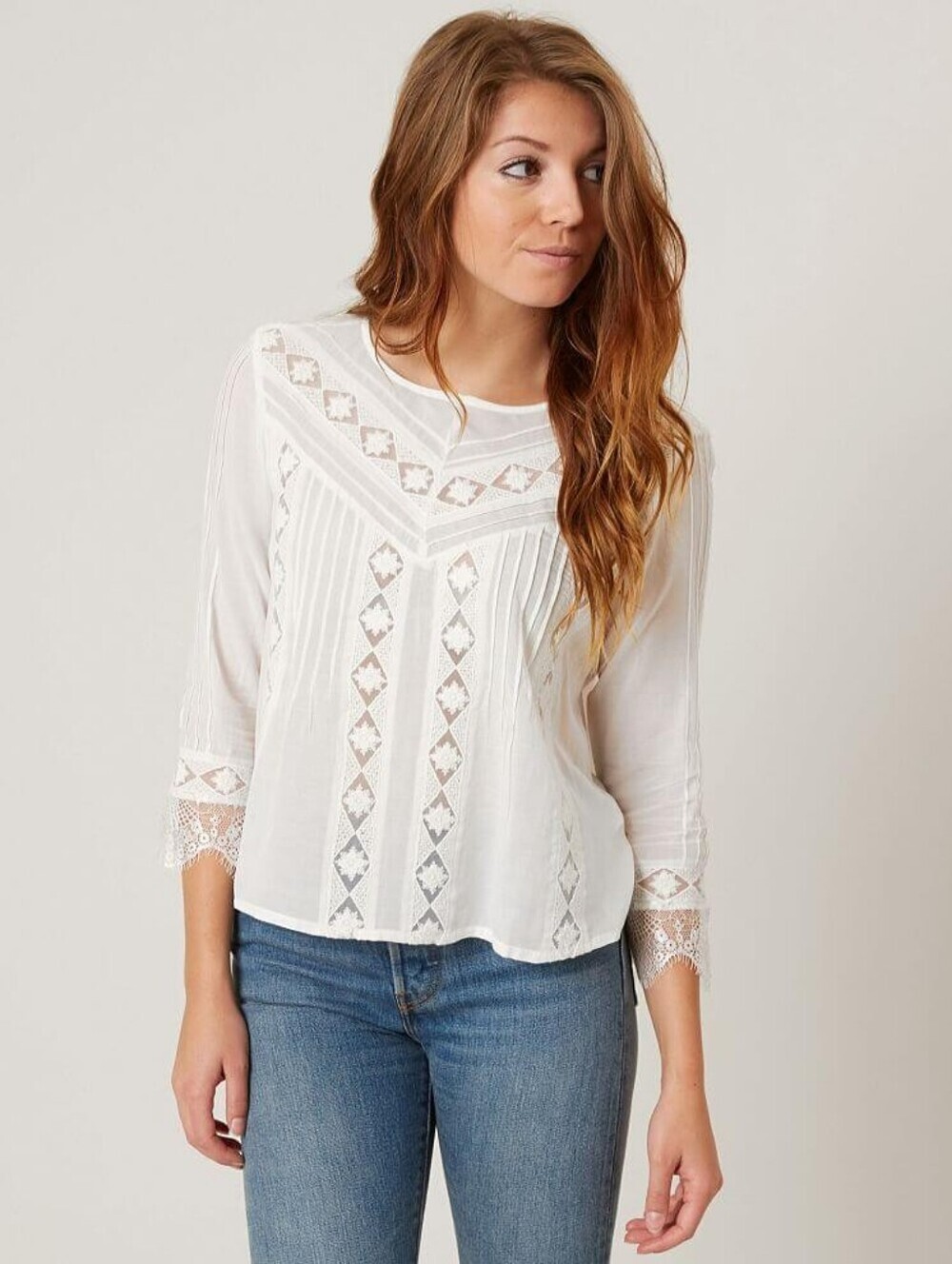 Amuse Society Cherish Lace Blouse Casa Blanca White M